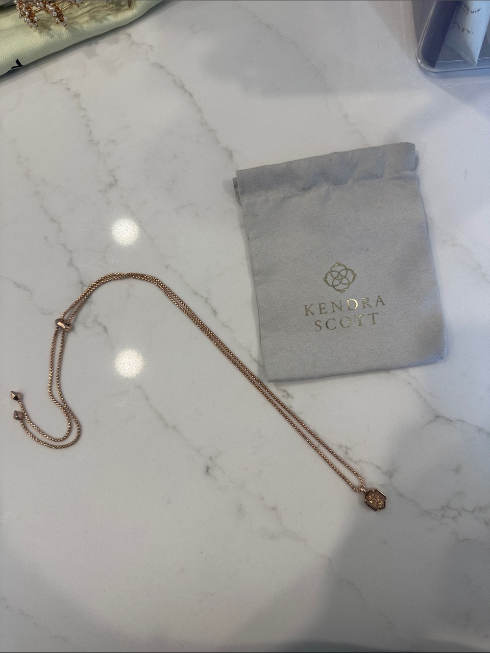 Kendra Scott Rose Gold Adjustable Pendant Necklace